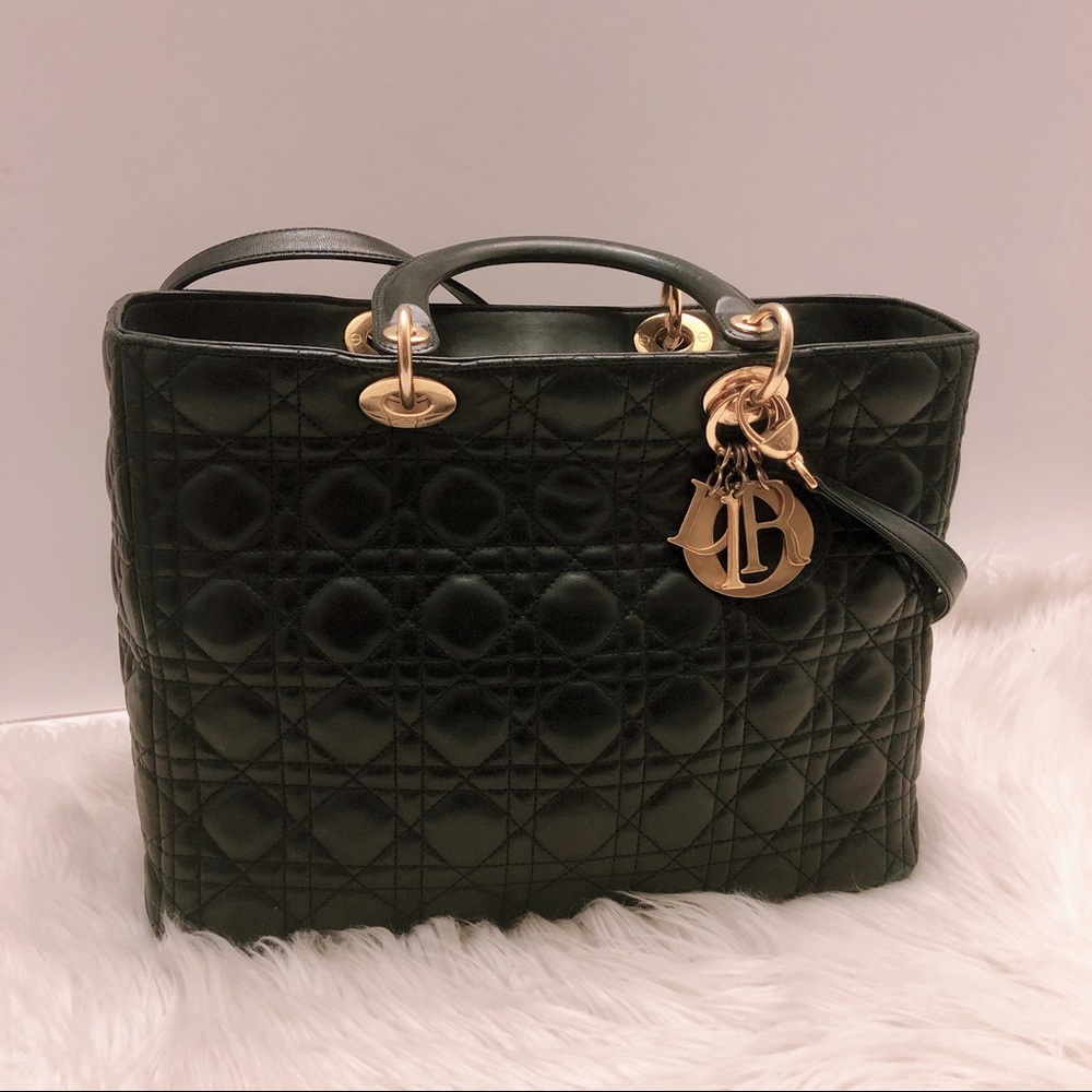 LADY DIOR LAMBSKIN TOTE BAG